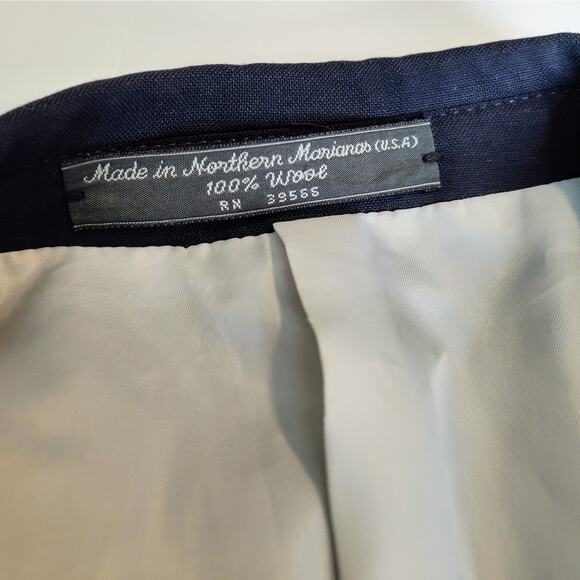 Mappelli‎ de Milano Men's 43 R Black Wool Blazer Gold Buttons - Picture 11 of 11